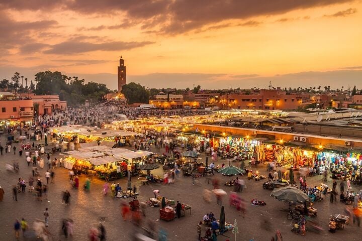 Marrakech el-fna square in Marokko