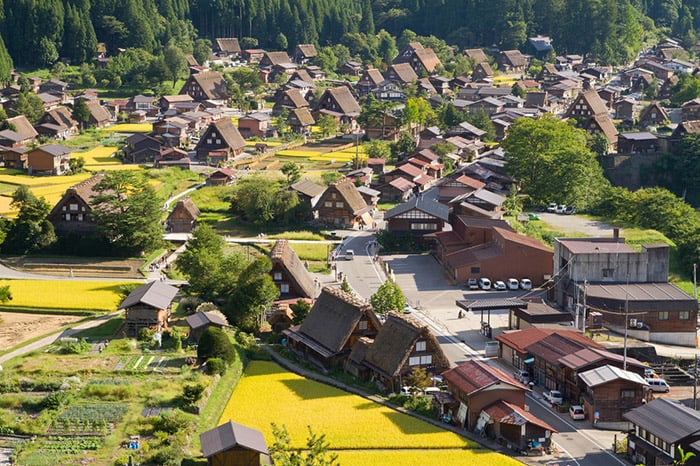 Gassho-zukuri farmhouses in Shirakawa-gō and Gokayama, Japan