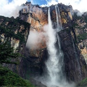 a view from below angel falls venezuela