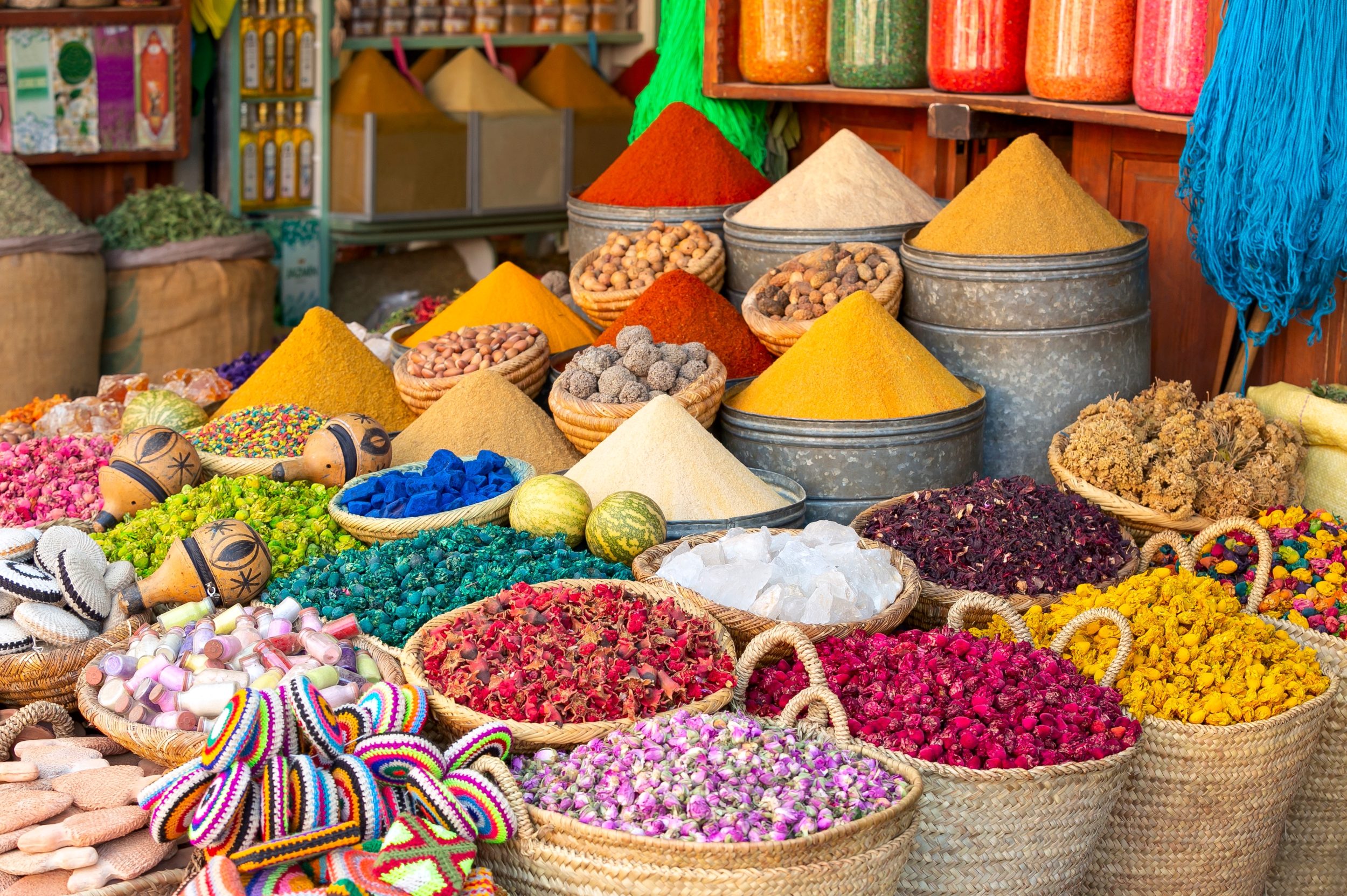 marrakesh spices in a souk