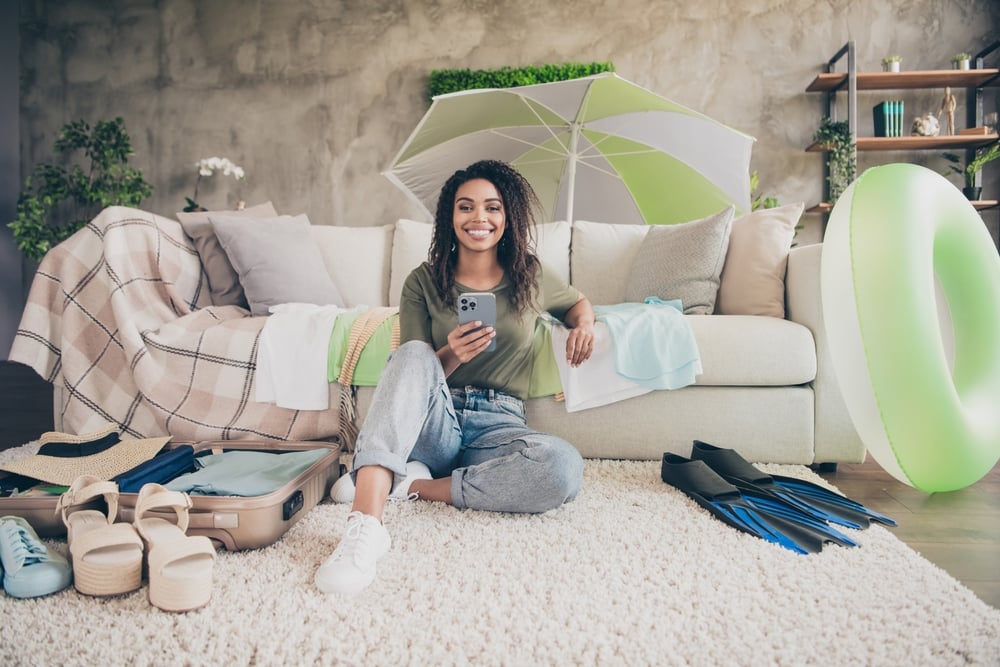 Woman preparing for a summer trip
