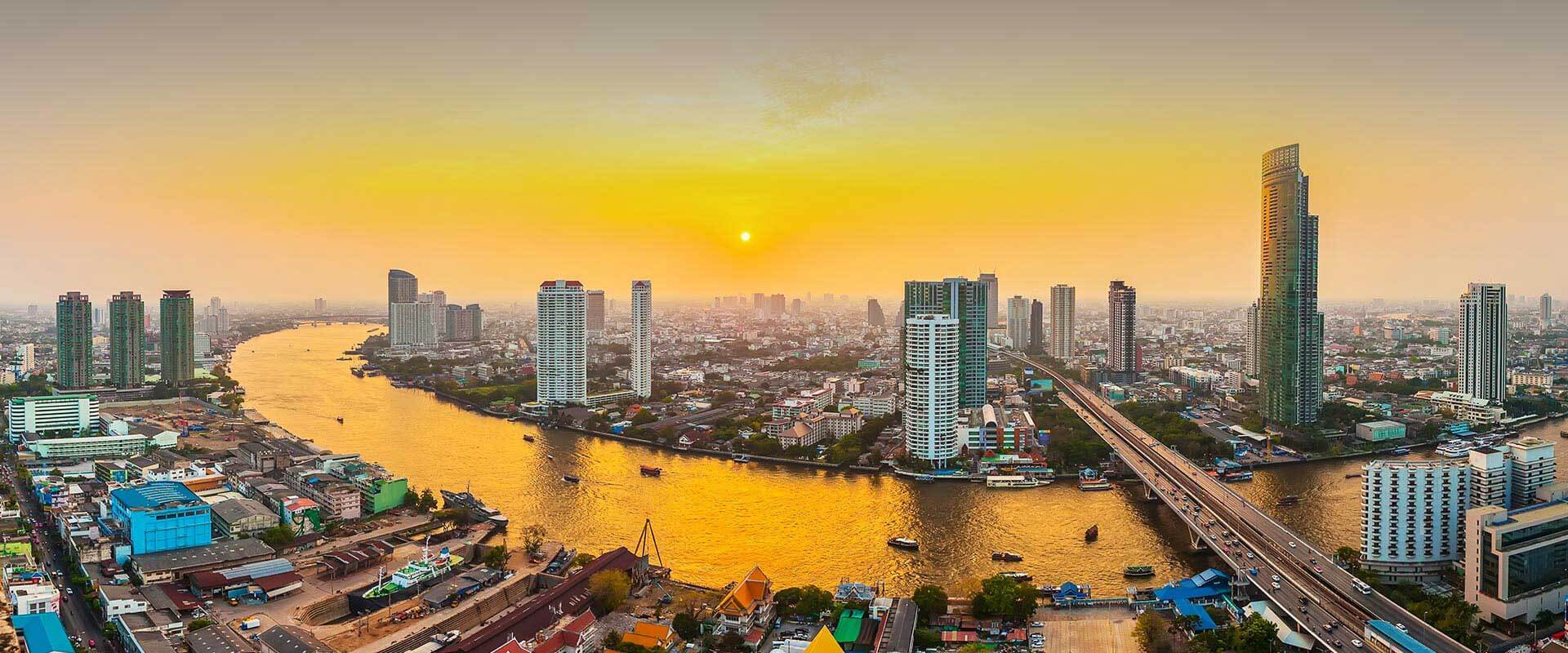 Tropical beach destination, placeholder for Bangkok.