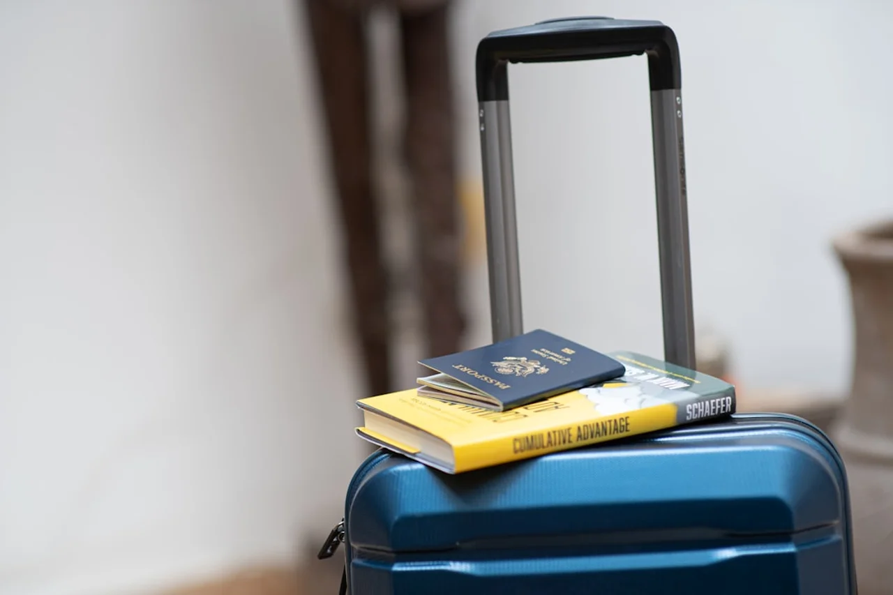 Luggage on a baggage carousel at an airport