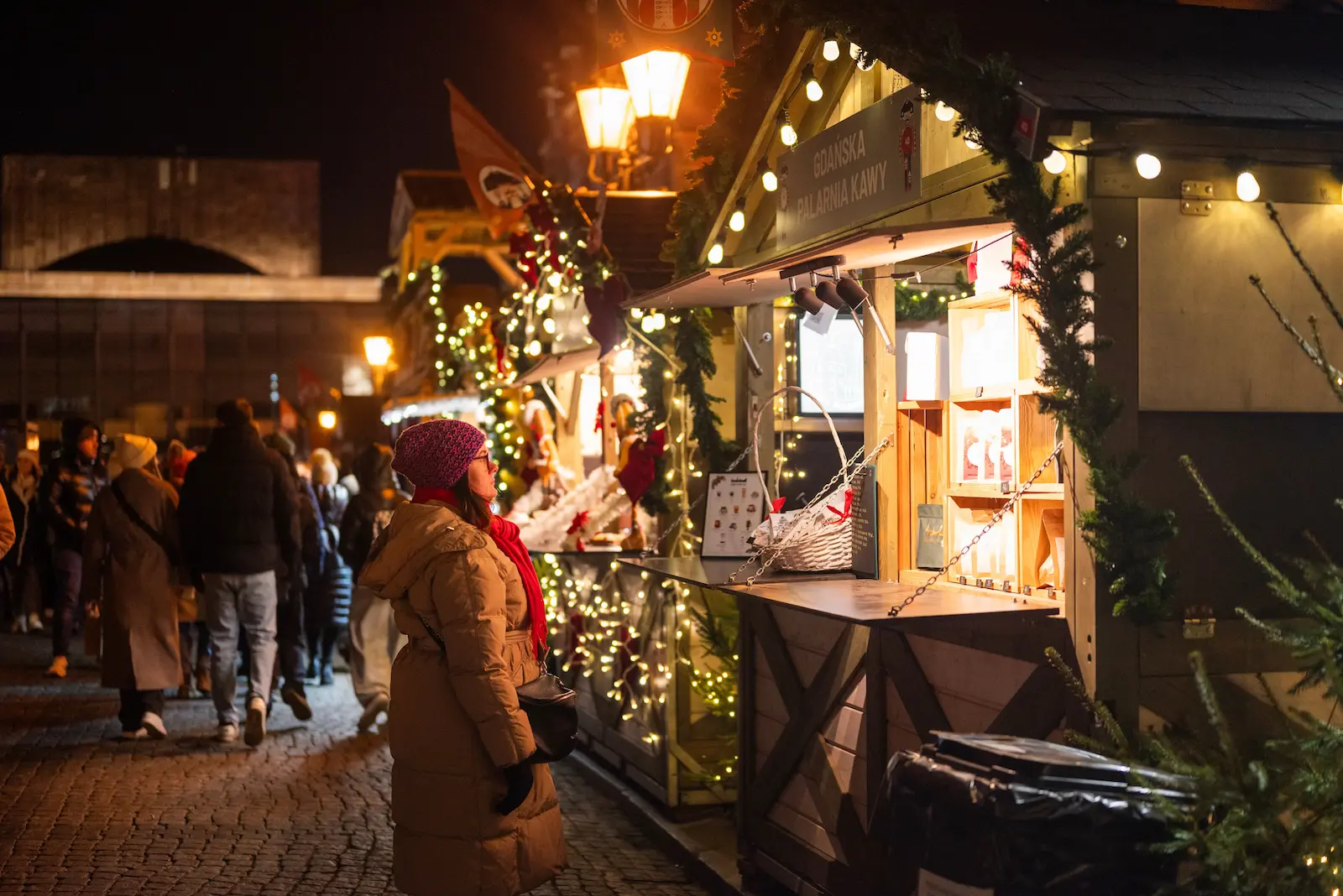 Vienna Christmas market at night